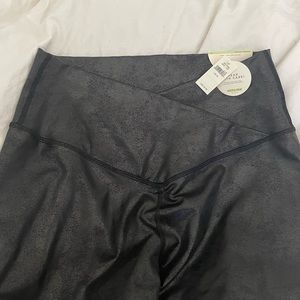 Aerie crossover high waist legging - faux leather look material - NWT size 16
